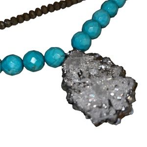 Barse Turquoise sterling silver genuine stones necklace
